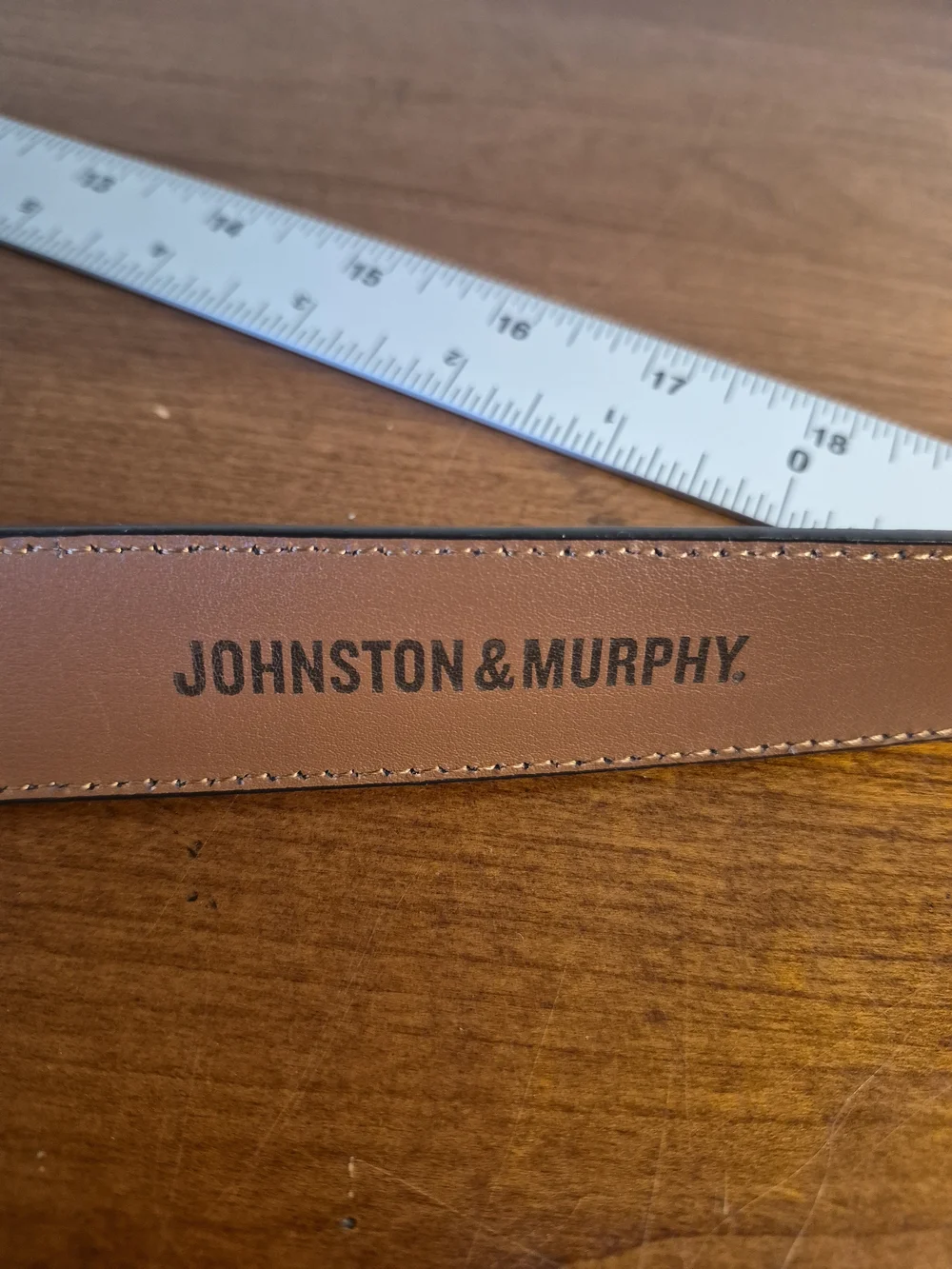 Johnston & Murphy Brown Leather Belt with Silver Buckle Size 30